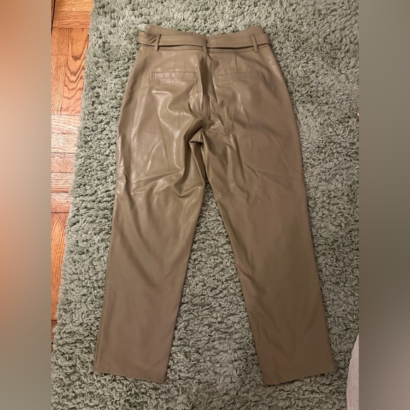 NWT PAIGE Maria Pant Faux Leather Olive Brown Size 2 - Picture 7 of 8
